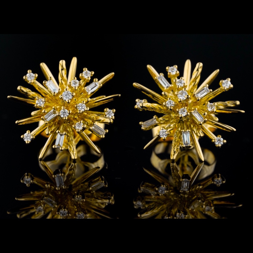 David Yurman Supernova 18k Gold Diamond Earrings